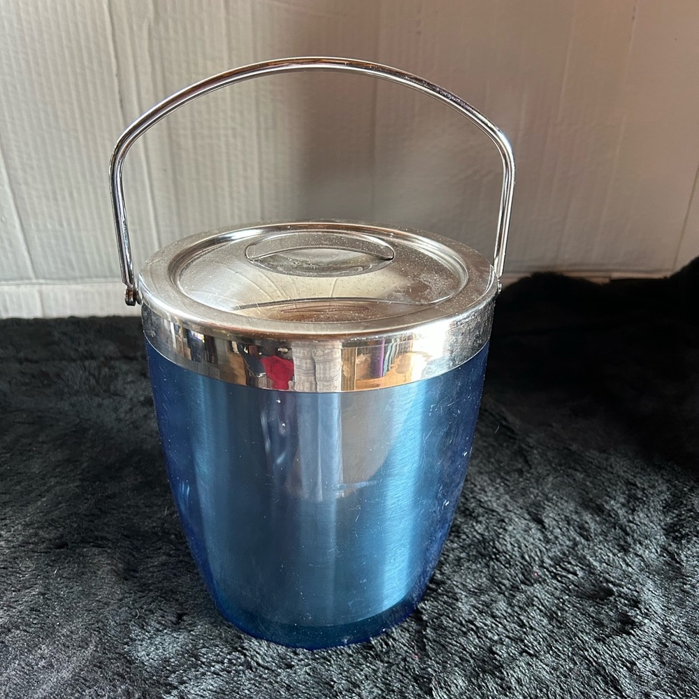 Blue Stainless Steel Ice Bucket